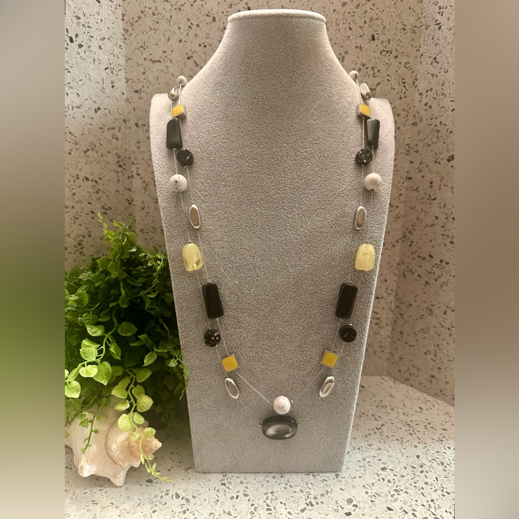 Multi Bead 2 Strand Chain Necklace 18$